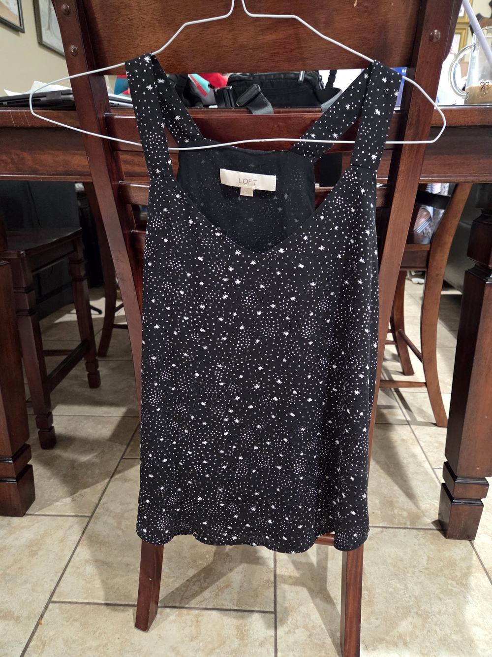 LOFT Black Star & Dot Racerback Camisole